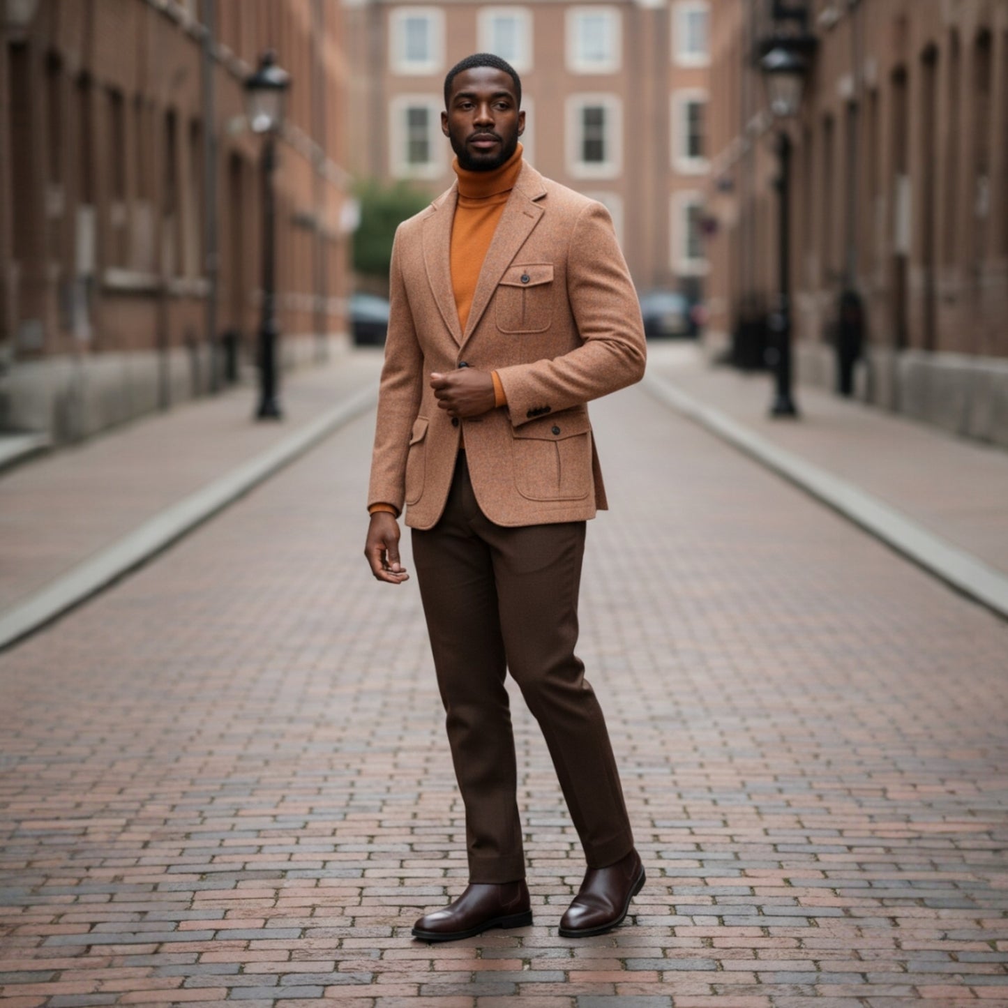 Couture Rust Flannel Tab Collar Sport Coat - J-7011