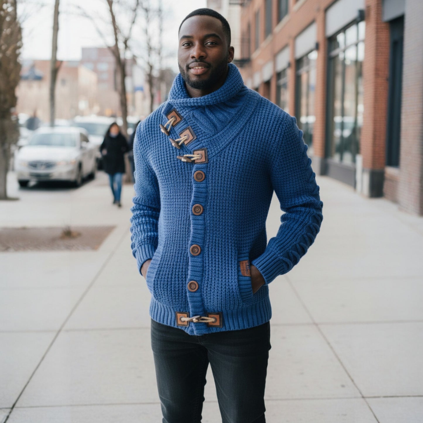 TABE Royal Wrap Neck Cardigan Sweater