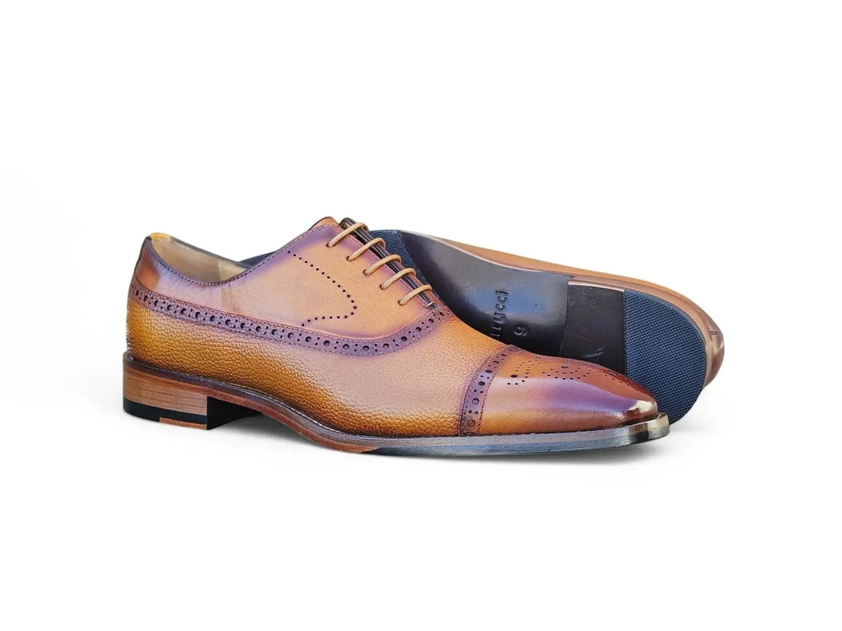 Carrucci Cognac Cap Toe Oxford Dress Shoe - KL903-06