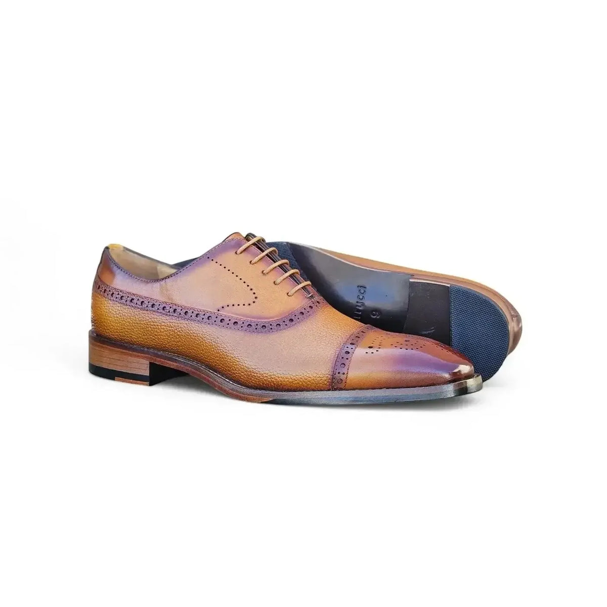Carrucci Cognac Cap Toe Oxford Dress Shoe - KL903-06