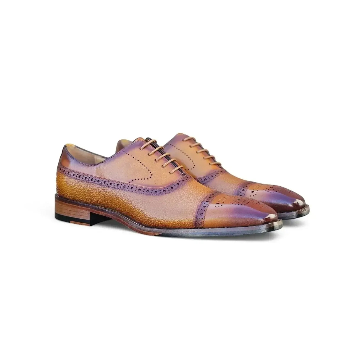 Carrucci Cognac Cap Toe Oxford Dress Shoe - KL903-06