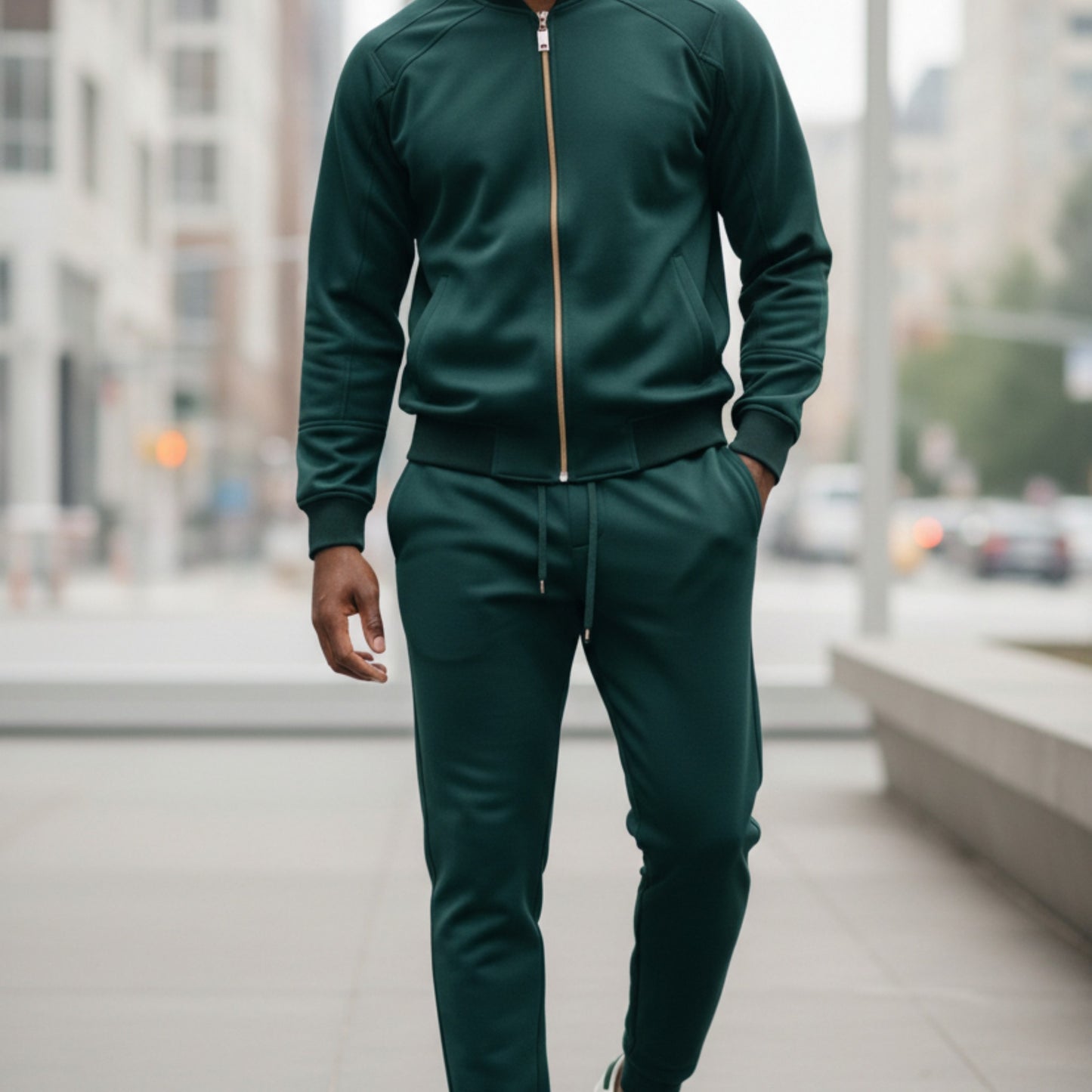 Prestige "Vita Luxe" Hunter Green Jogger Lounge Bomber Suit LNG-200
