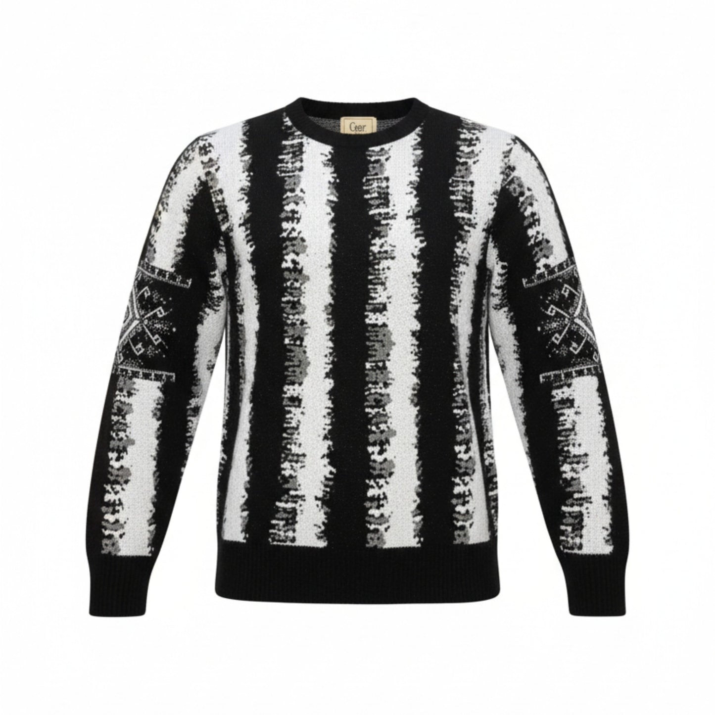 Chenille SC-432-Black White Sweater