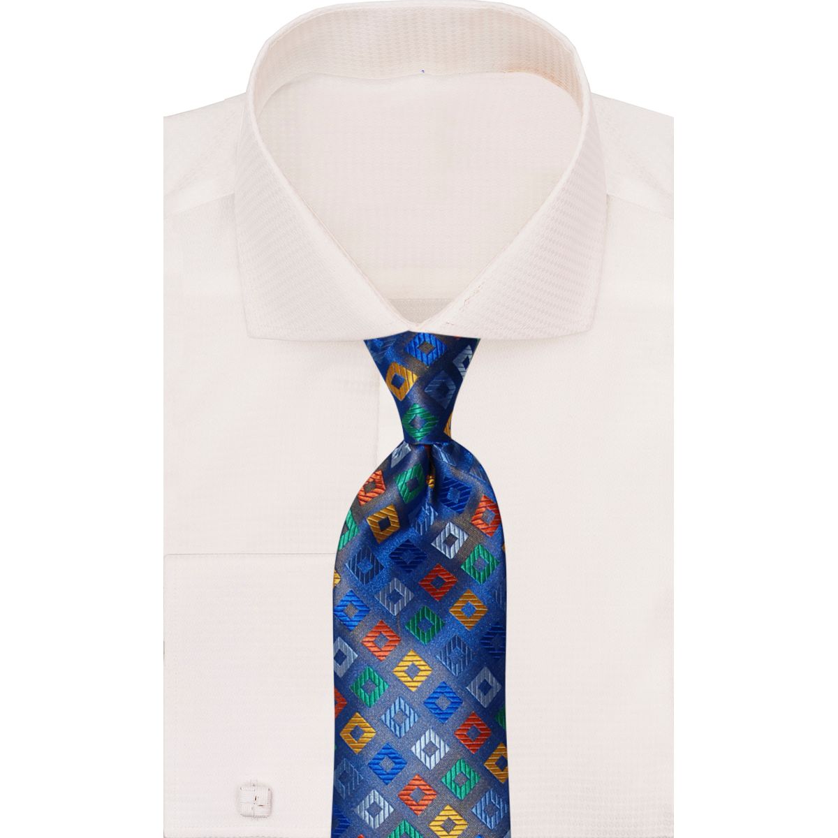 Verse 9 Royal Blue Multi Color Geometric Necktie DUNES-10