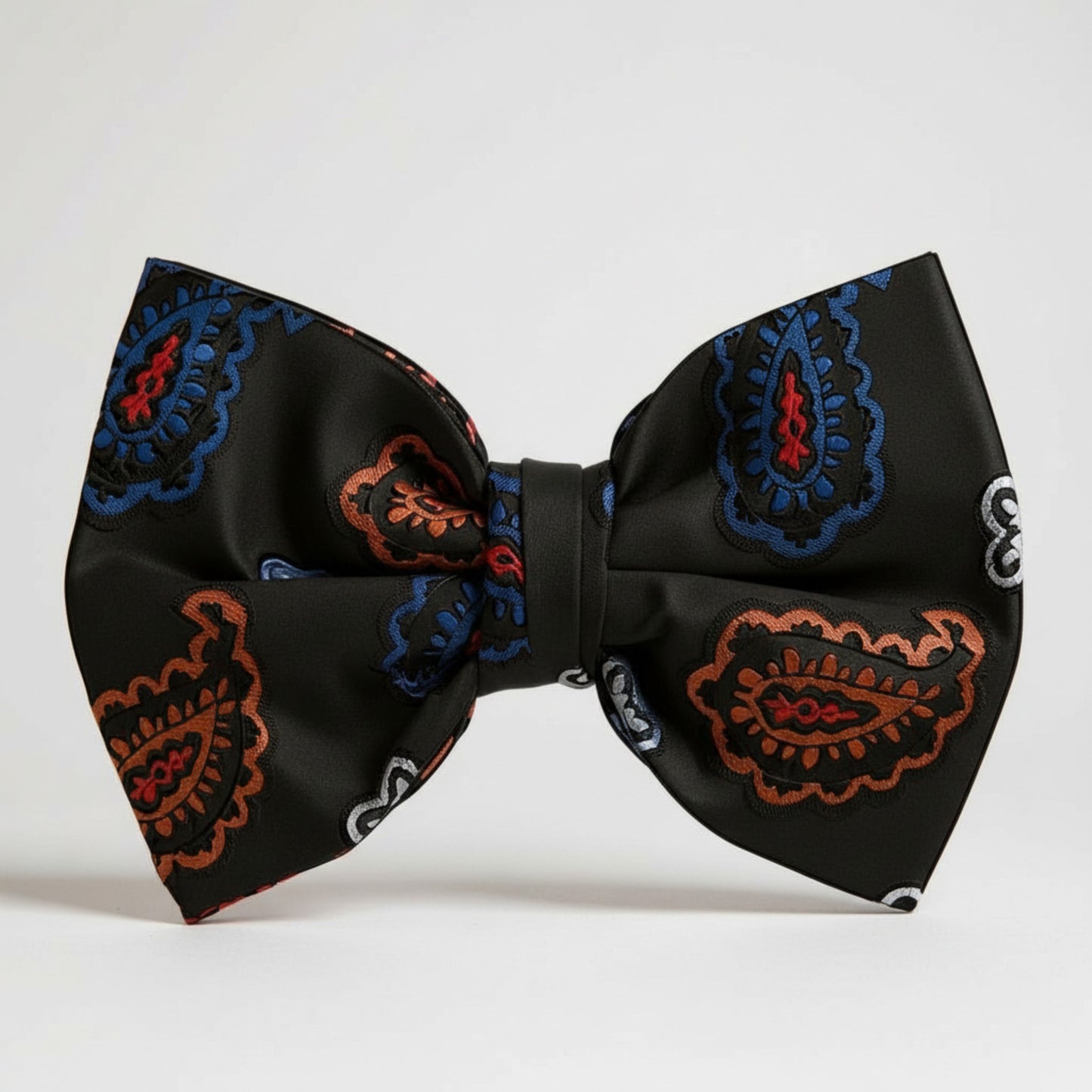 Black Orange Blue Paisley Bowtie - BTP2112