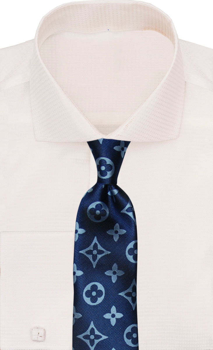 Verse 9 Navy Light Blue LV Inspired Necktie - LV-6