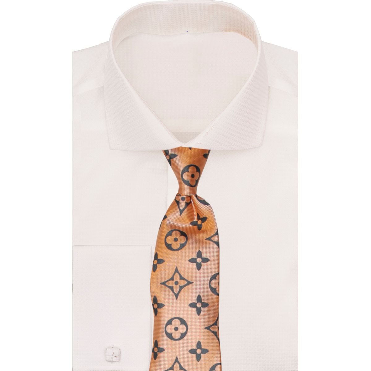 Verse 9 Orange Black LV Inspired Necktie - LV-B2