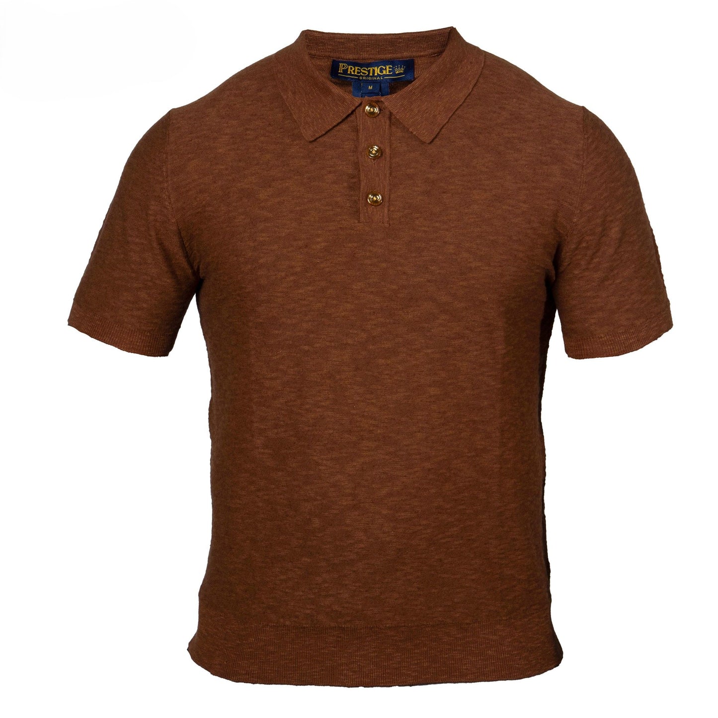 Prestige Brown 100% Linen Polo Shirt LIN-590