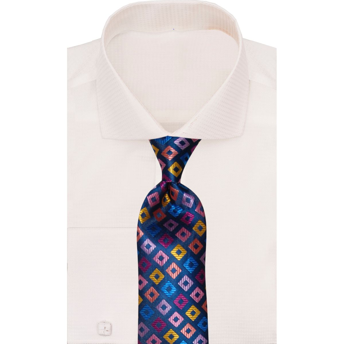 Verse 9 Navy Multi Color Geometric Necktie DUNES-7