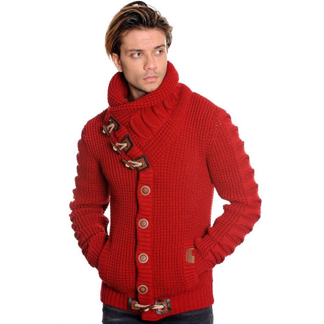 TABE RED CARDIGAN BUTTON UP SWEATER