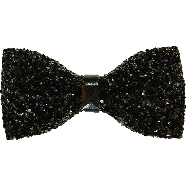 Dark Black Crystal Bowtie - 6001-16