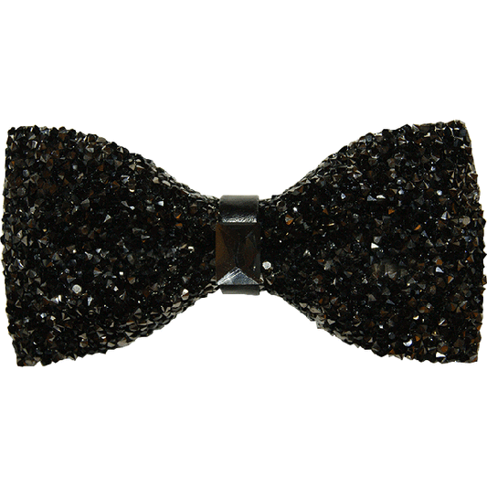 Dark Black Crystal Bowtie - 6001-16