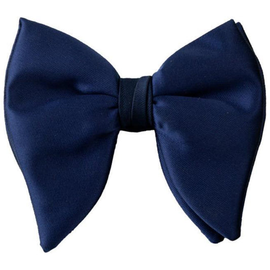 Navy Blue Butterfly Satin Bowtie