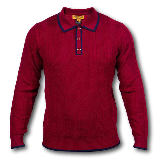 Prestige  Burgundy Navy Luxury Polo Shirt - SYM