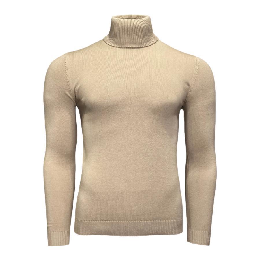 Lavane' Sand Solid Turtlenecks Sweater - SYM