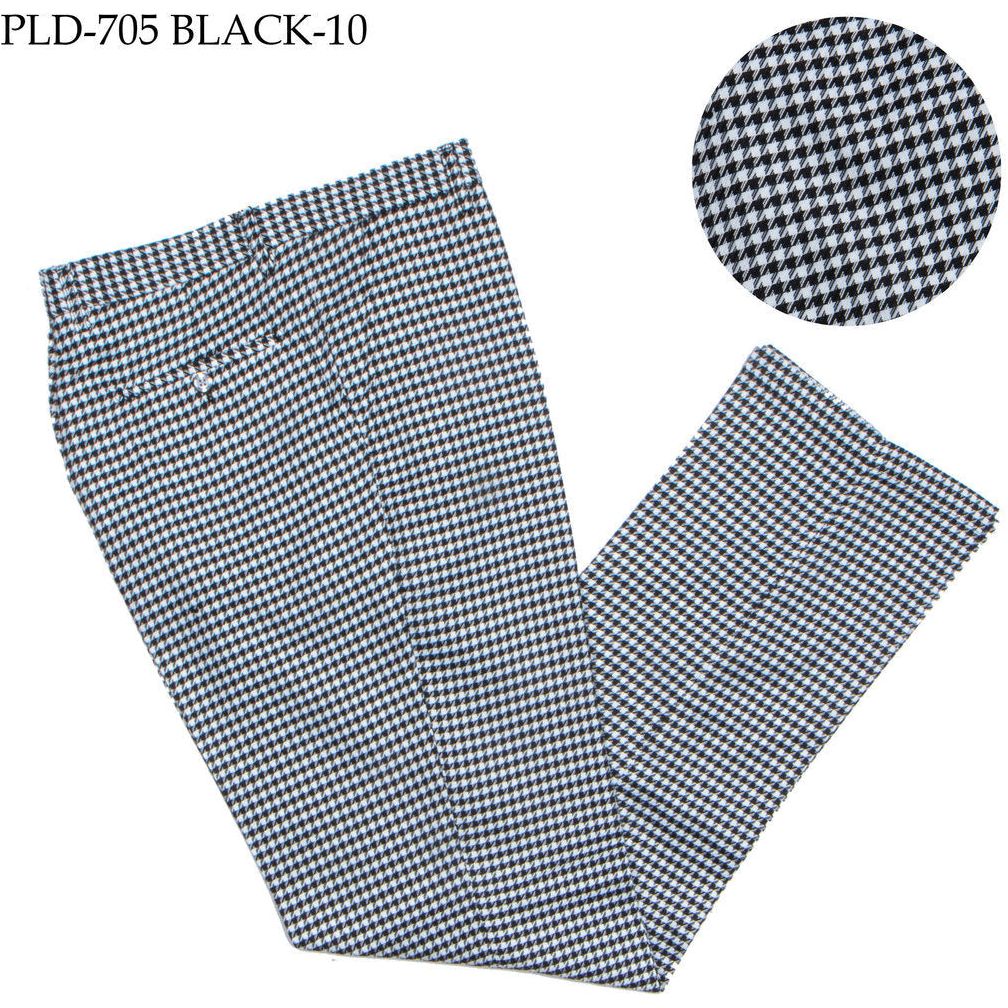 Plaid Black White Flat Front Pants - SYM