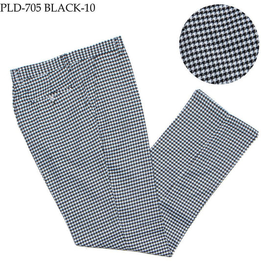 Plaid Black White Flat Front Pants - SYM