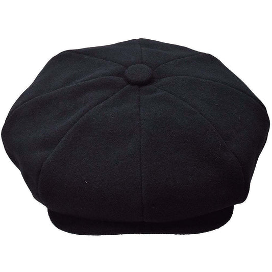 Bruno Capelo ME-900 Black Melton Newsboy Cap