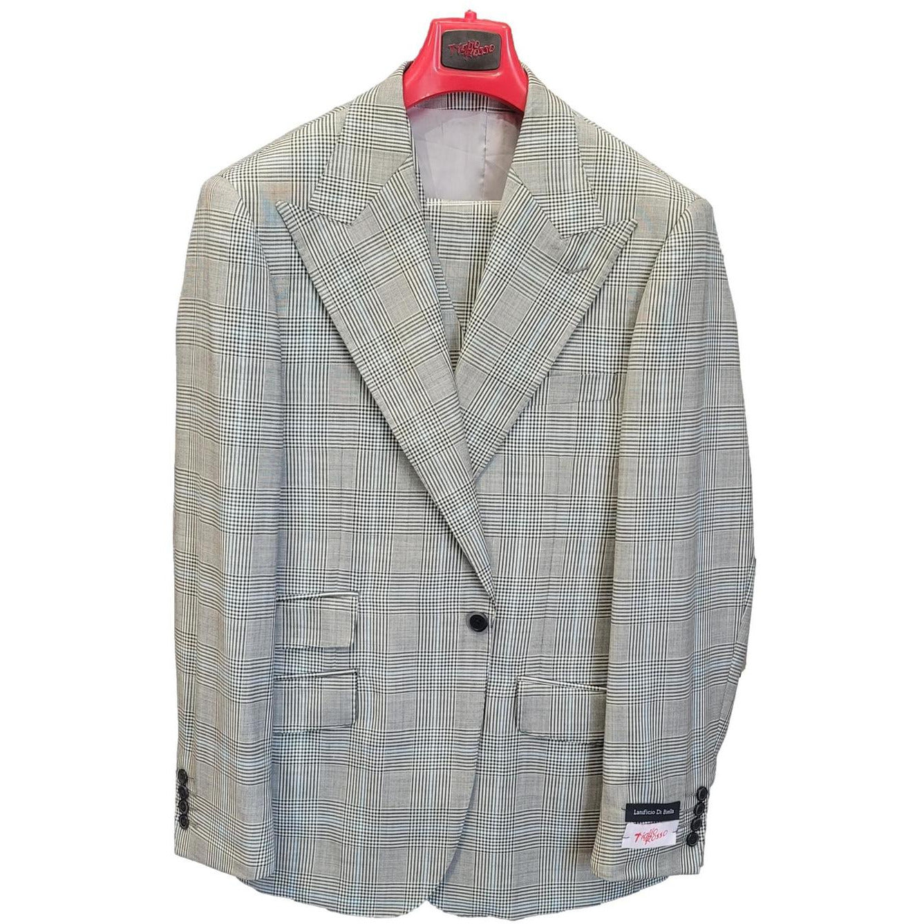 Tiglio Black White Prince of Whales Plaid 3pc Suit TL2707