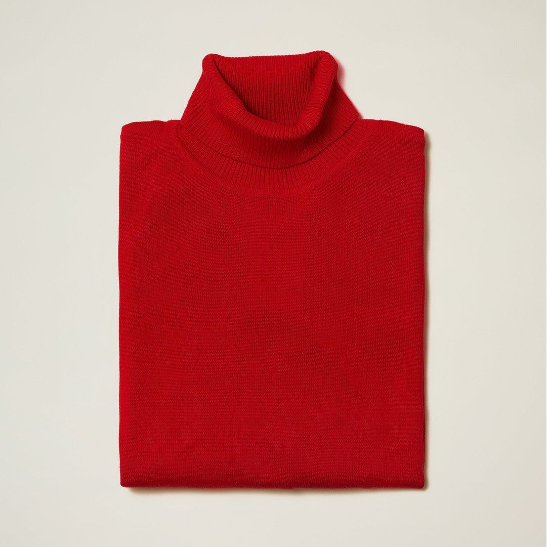 Inserch Red Turtleneck Shirt Sweater