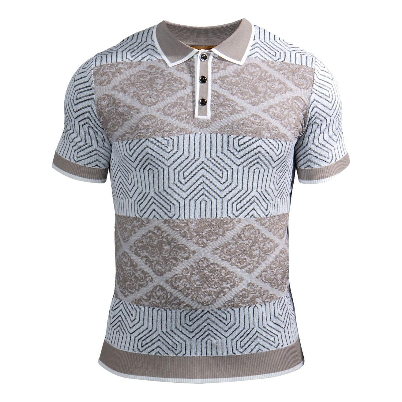 Prestige Gray White Polo Shirt - CMK-271