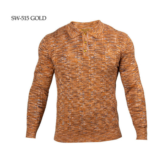 Prestige Orange Navy Frosty Polo Sweater SW-515