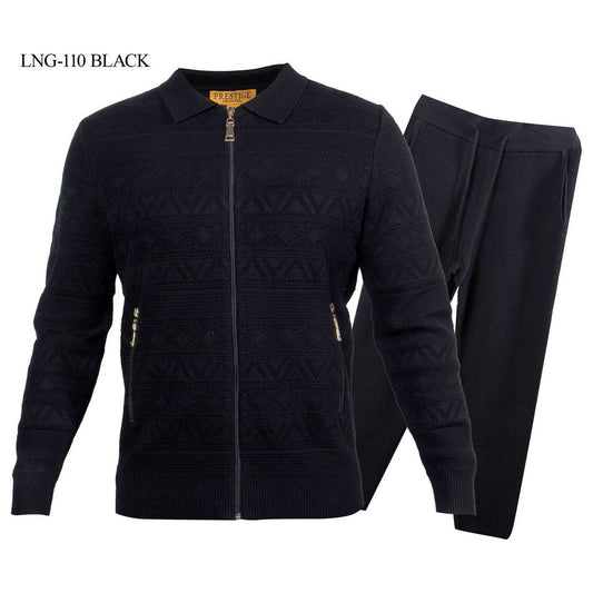 Prestige Black Sweater Luxury Jogger Suit - LNG-110-BLACK