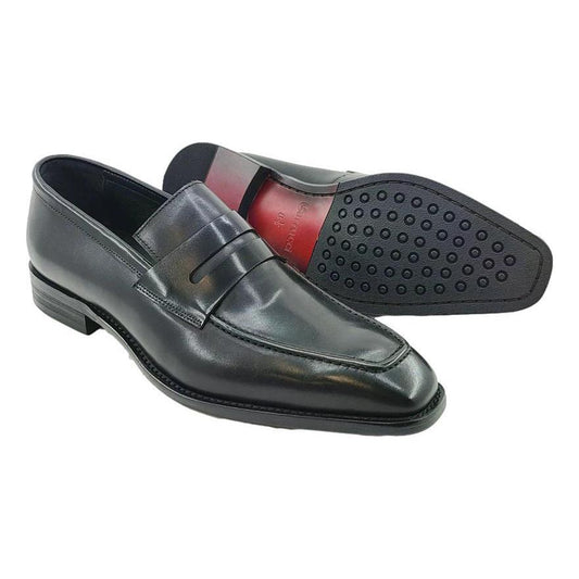 Carrucci Black Penny Loafer Dress Shoes