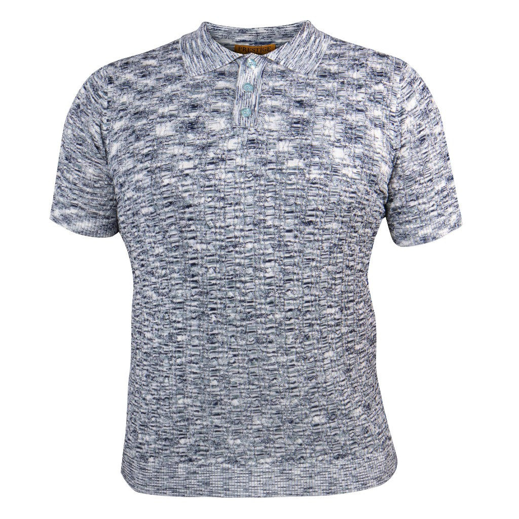 Prestige Frost White Black Polo Knit Shirt
