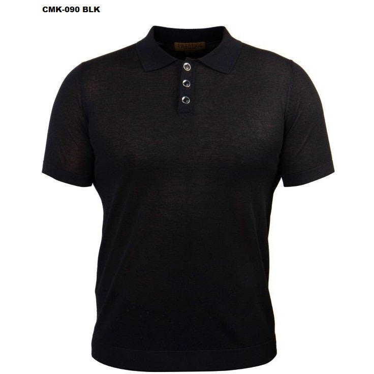 PRESTIGE POLO BLACK 3 BUTTON SHIRT