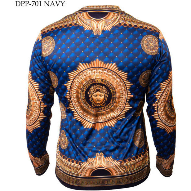 PRESTIGE VERSACE INSPIRED NAVY GOLD SHIRT