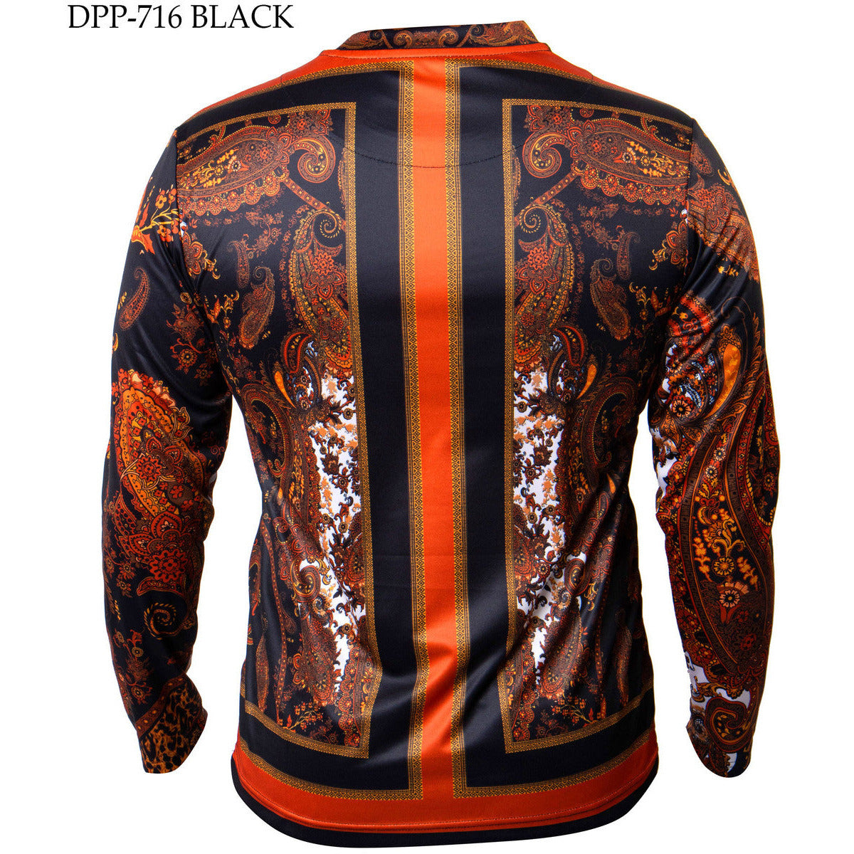 PRESTIGE VERSACE INSPIRED BLACK ORANGE SHIRT