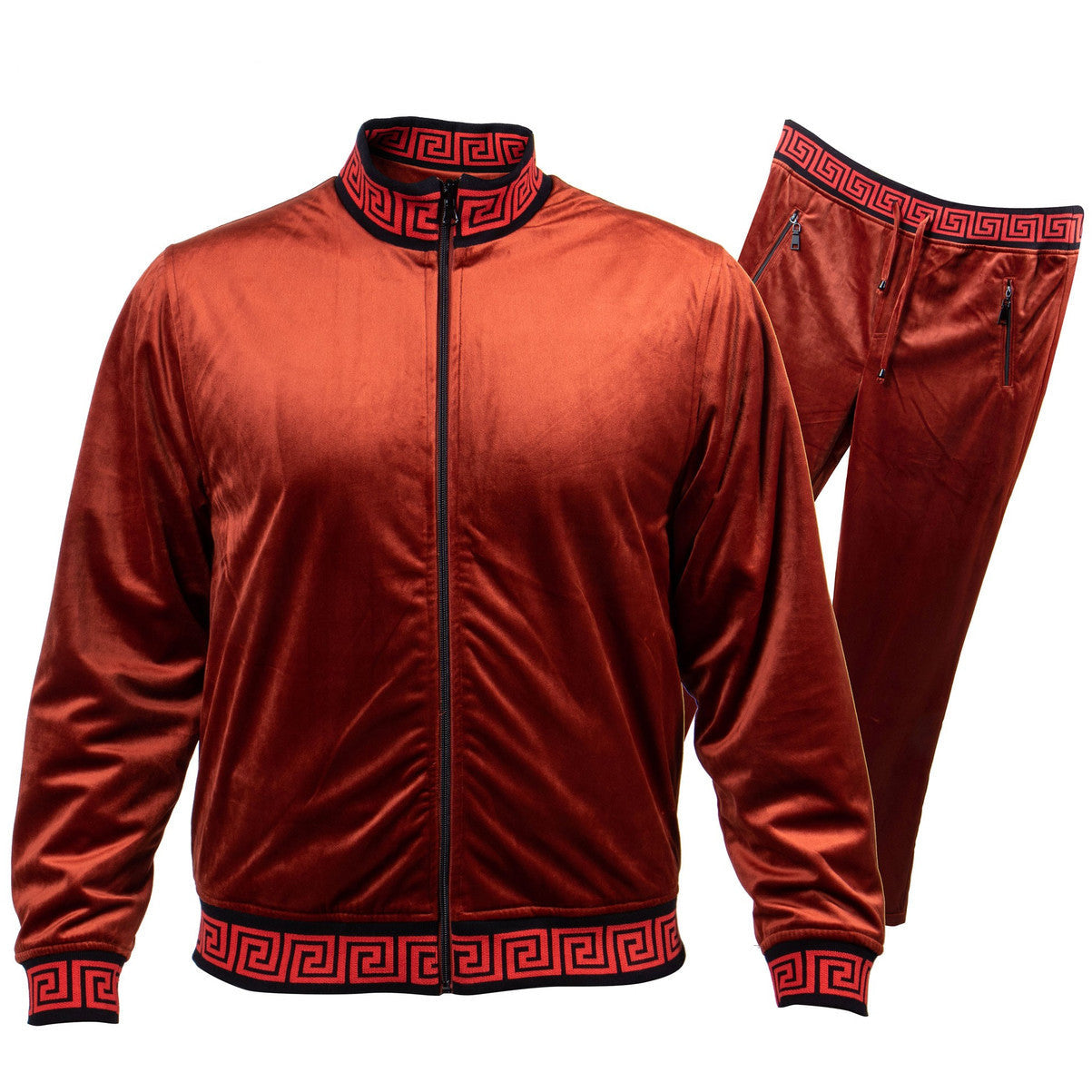 Prestige Brick Gold Reversible Velvet Luxury Jogger Suit