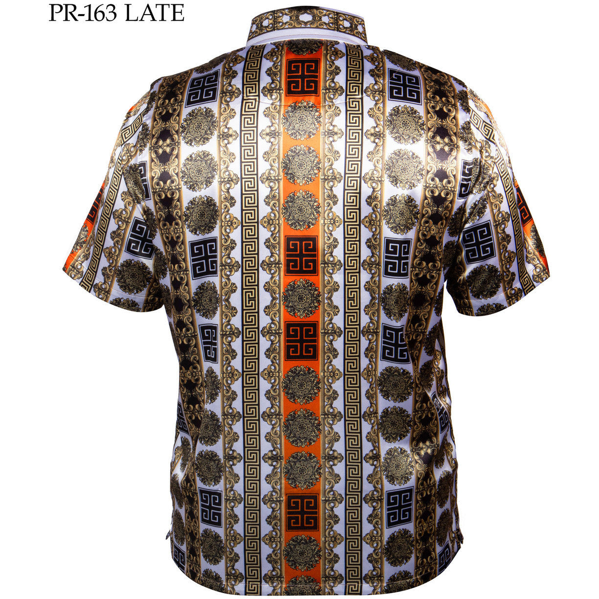 PRESTIGE VERSACE INSPIRED GOLD WHITE SATIN SHIRT