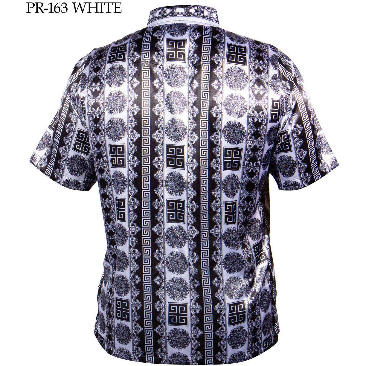 PRESTIGE VERSACE INSPIRED WHITE SATIN SHIRT