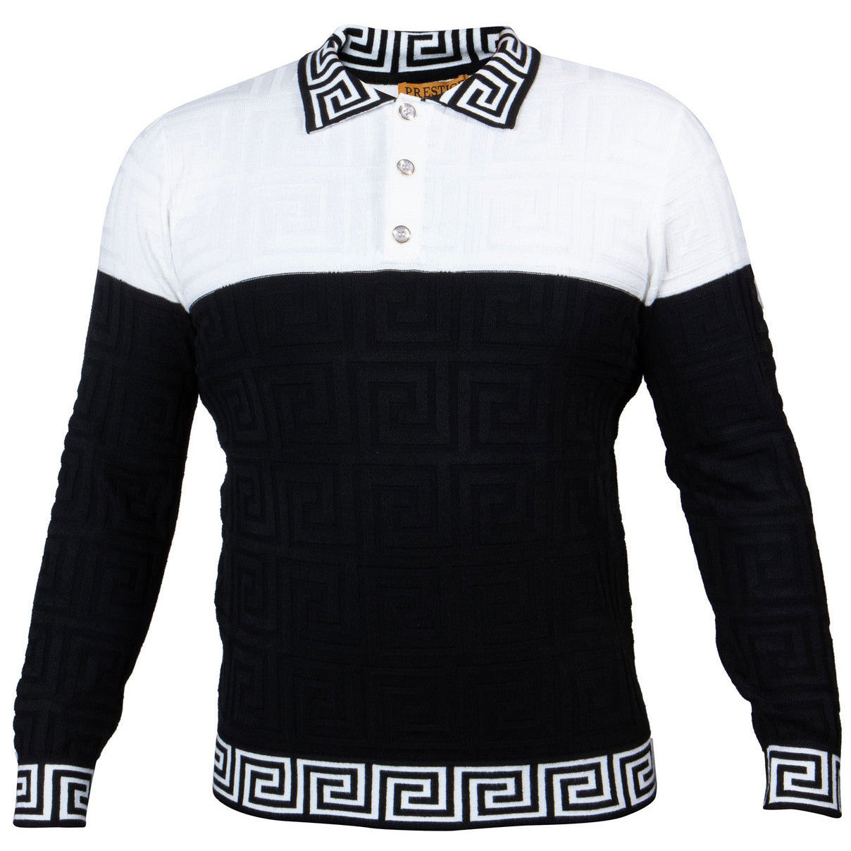 Prestige White Black Two Tone Polo Shirt