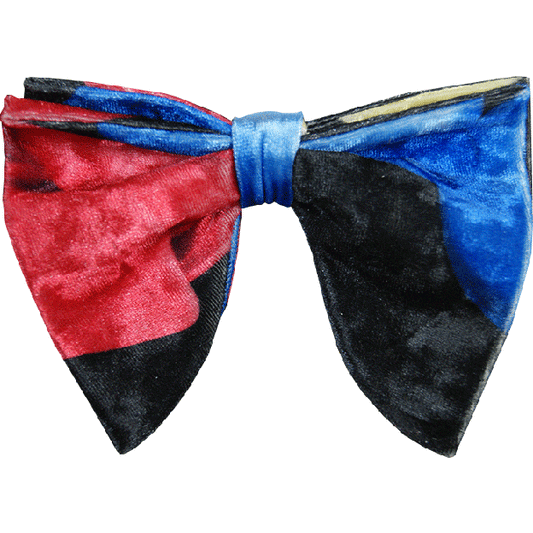 Black Pink Blue Floral Velvet Butterfly Tear Drop Bowtie