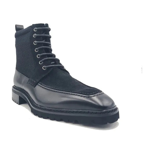Carrucci Black Calfskin & Suede Slip-On Boot