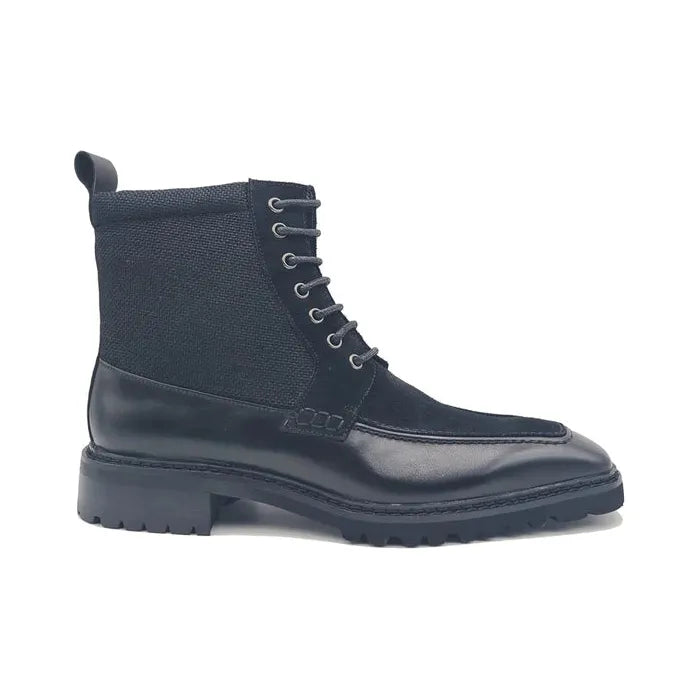 Carrucci Black Calfskin & Suede Slip-On Boot