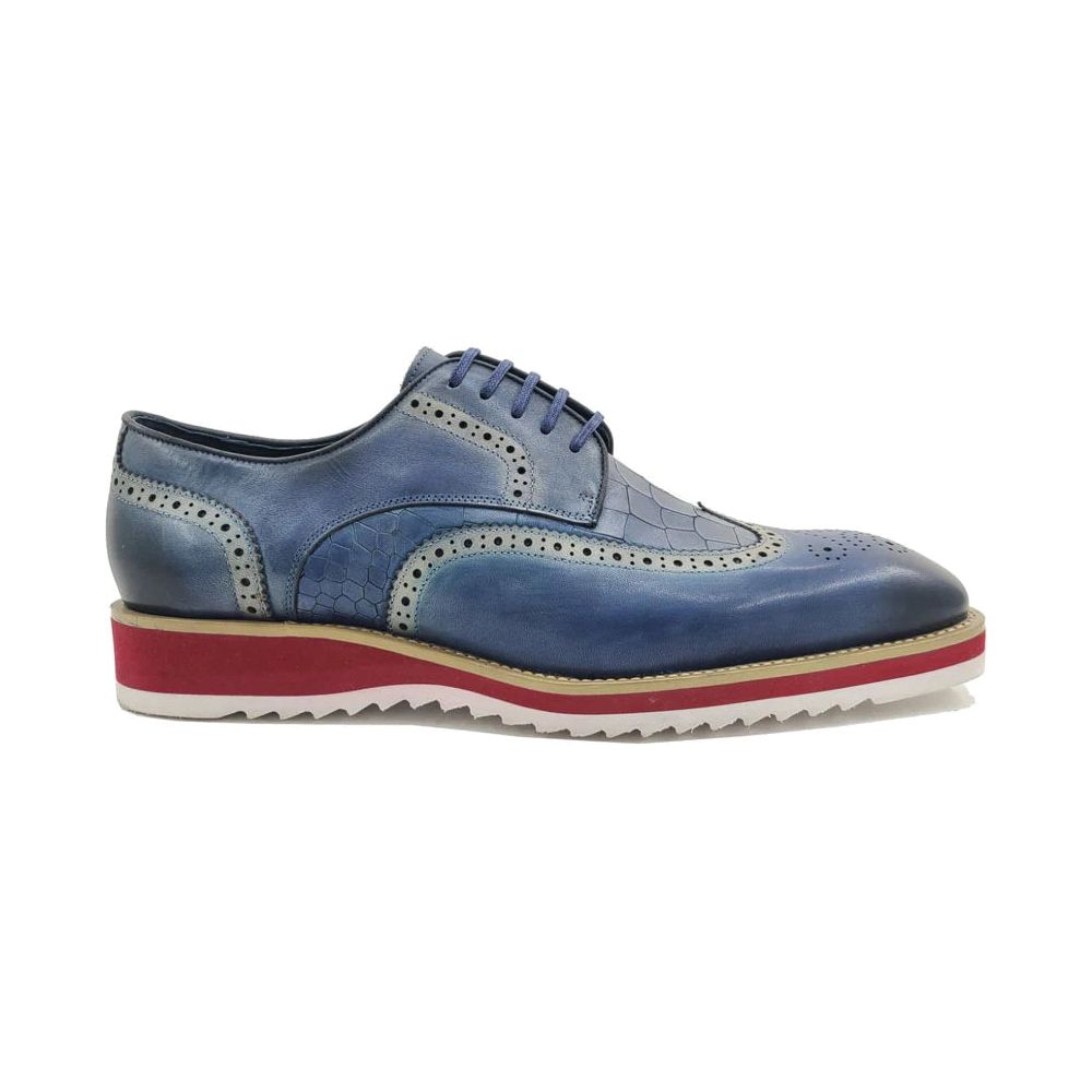 Carrucci Blue Wingtip Lace-Up Casual Oxford Shoes