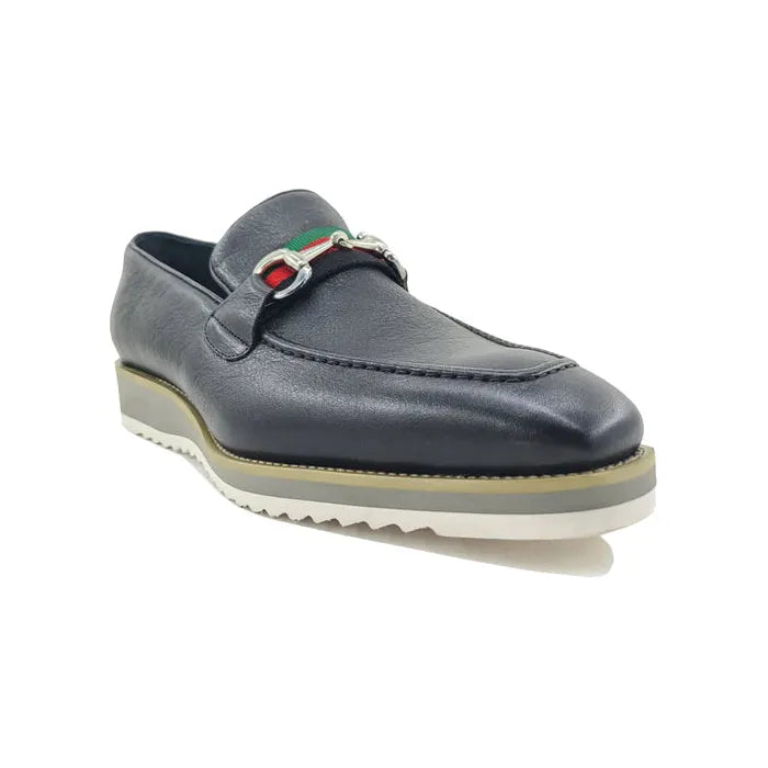 Carrucci Black Horsebit Buckle Casual Loafer