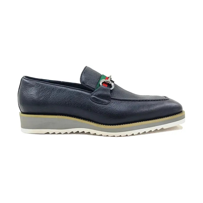 Carrucci Black Horsebit Buckle Casual Loafer