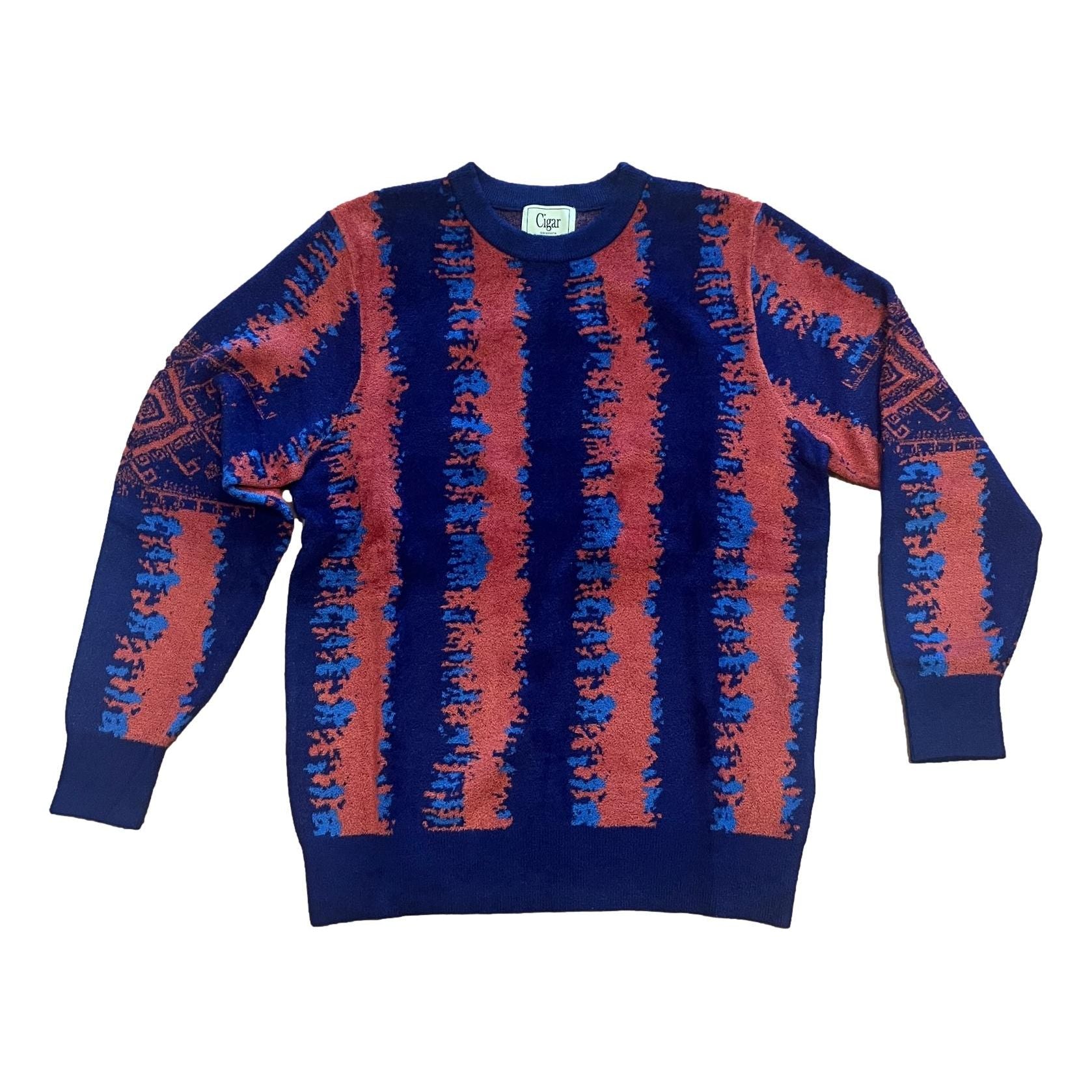 Navy and orange sweater best sale