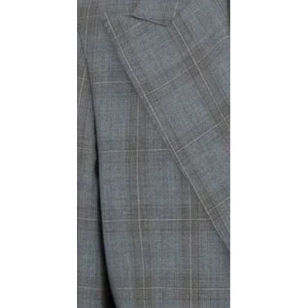 Tiglio Grey Brown Blue Plaid One Button Wide Peak Lapel Double Breasted Vest Suit