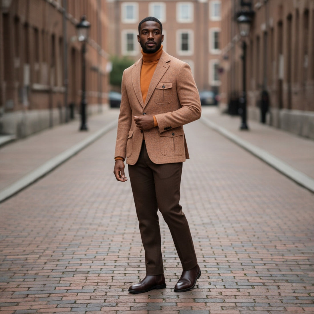 Couture Rust Flannel Tab Collar Sport Coat - J-7011