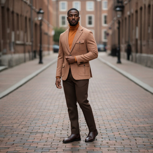 Couture Rust Flannel Tab Collar Sport Coat - J-7011