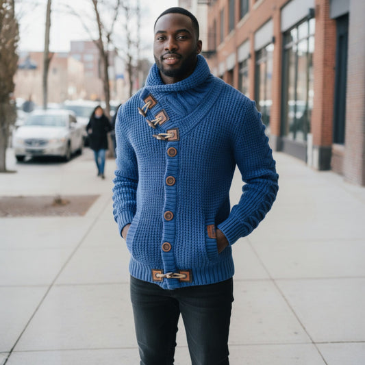 TABE Royal Wrap Neck Cardigan Sweater