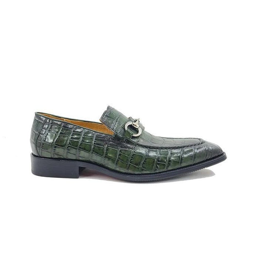 Carrucci Olive Embossed Signature Buckle Loafer Size 9.5 & 10 Only