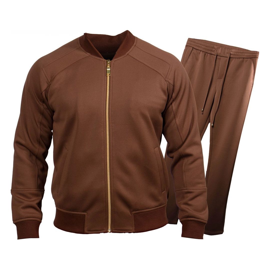 Prestige "Vita Luxe" Brown Jogger Lounge Bomber Suit LNG-200