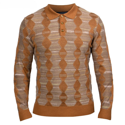 Prestige Toffee Brown Textured Polo Sweater SW-227